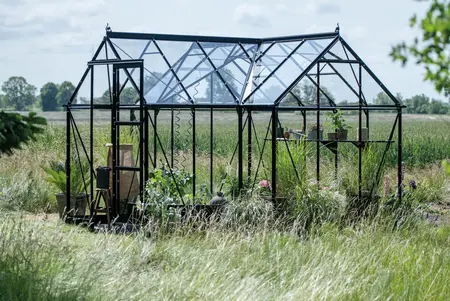 ICON Gardenhouse 6 · 8.6 m² (6' x 10') Sort m/3 mm Hærdet Glas